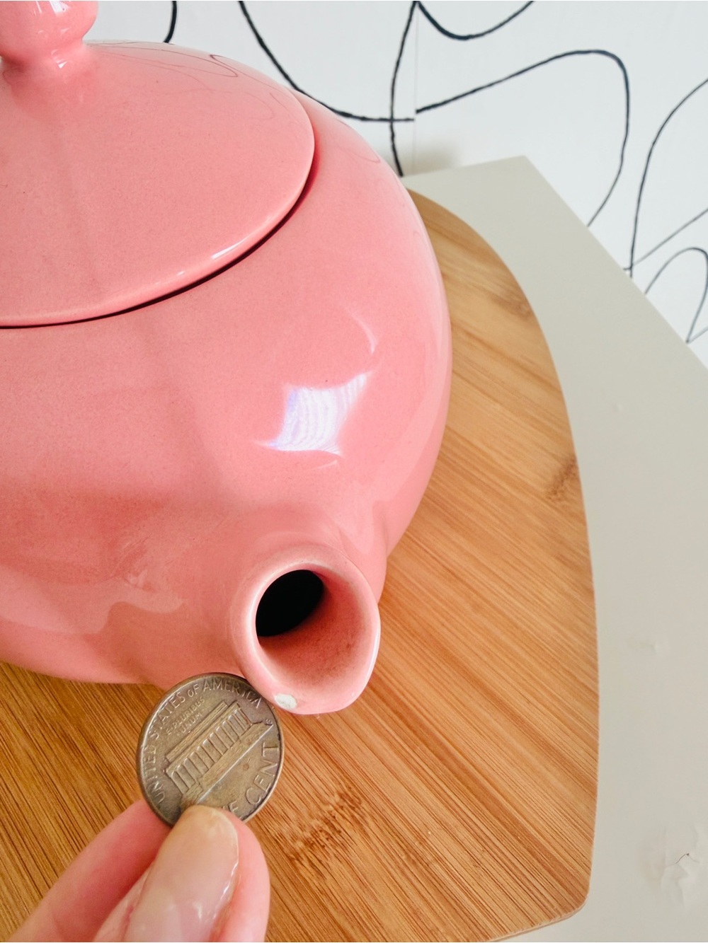 Vintage Portuguese MCM Pink Teapot by Outeiro Agueda 1170 | 6 cup capacity